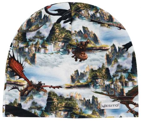 ESITO Dětská čepice Draci - modrá / 40