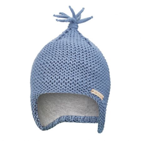 Little Angel Čepice pletená na uši Outlast ® - ocelová Velikost: 3 | 42-44 cm