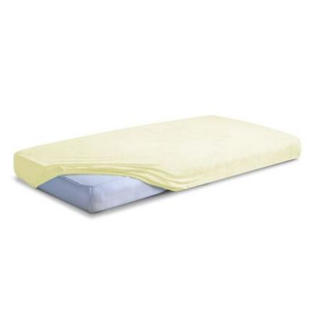 Prostěradlo s gumou frotte 140x70 Baby Matex PREMIUM světle žluté