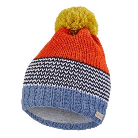Little Angel Čepice pletená cikcak s bambulí Outlast ® - žlutá bambule Velikost: 3 | 42-44 cm
