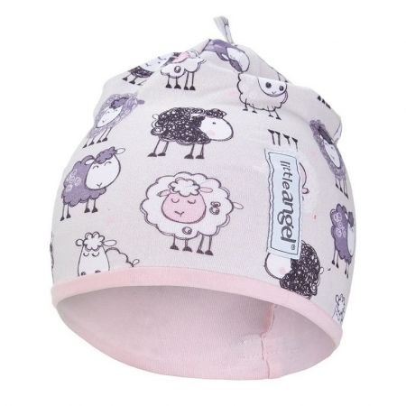 Little Angel Čepice podšitá Outlast® - ovečky/růžová baby Velikost: 2 | 39-41 cm