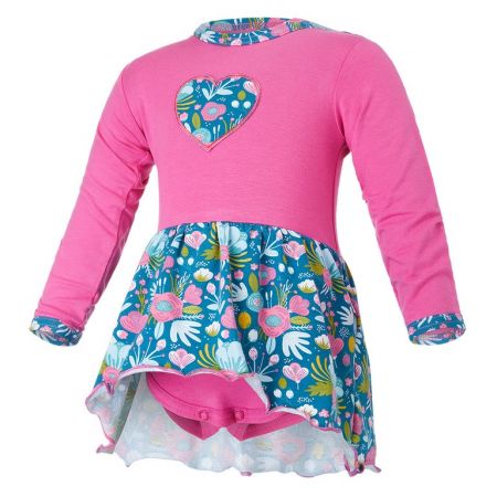 Little Angel Body šaty tenké DR set Outlast® - tm.růžová/tyrkys kvítí Velikost: 86