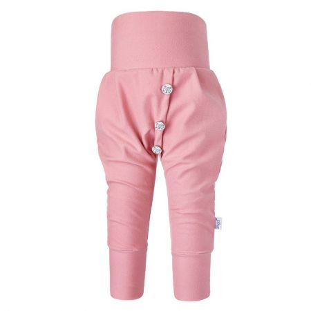 Little Angel Tepláky harémky knoflíky JEANS - starorůžová Velikost: 50-56