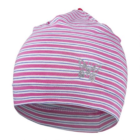 Little Angel Čepice tenká lesk Outlast® - pruh růžovozelený Velikost: 1 | 36-38 cm