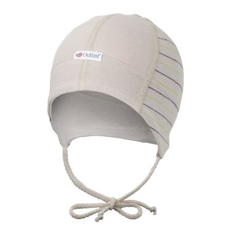 Little Angel Čepice smyk zavazovací plochý šev Outlast® - pruh sv.hnědý Velikost: 3 | 42-44 cm