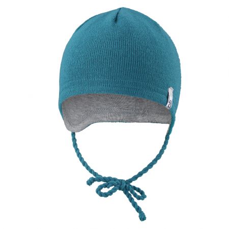 Little Angel Čepice pletená zavazovací LA Outlast ® - tm.mentolová Velikost: 2 | 39-41 cm