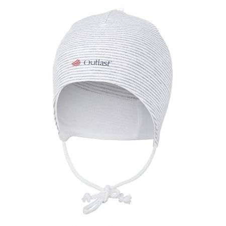 Little Angel Čepice smyk zavazovací Outlast ® - pruh bílošedý melír Velikost: 2 | 39-41 cm