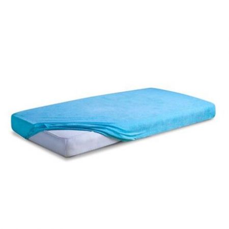 Prostěradlo s gumou frotte 120x60cm Baby Matex PREMIUM azurová