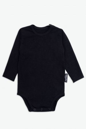 Bobánek Body na látkové pleny dlouhý rukáv - Černá 80