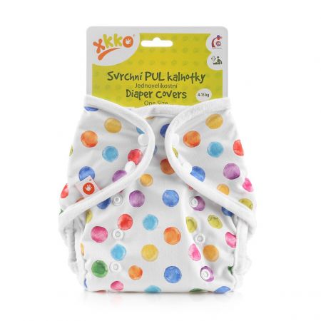 Svrchní PUL kalhotky XKKO One Size - Watercolour Polka Dots