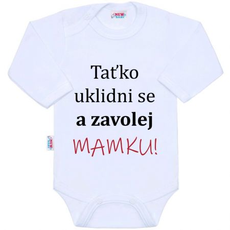 Body s potiskem New Baby a zavolej MAMKU! 86 (12-18m)
