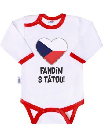 Body s potiskem New Baby Fandím s tátou 56 (0-3m)