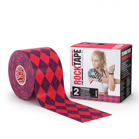 RockTape design - argyle pink - kinesiologický tejp