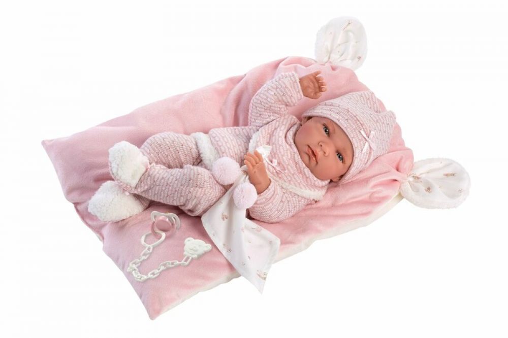 LLORENS - 73860 NEW BORN HOLČIČKA - realistická panenka miminko s celovinylová tělem - 40cm
