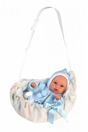 LLORENS - 63641 NEW BORN - realistická panenka miminko se zvukem a měkkým látkovým tělem 36cm