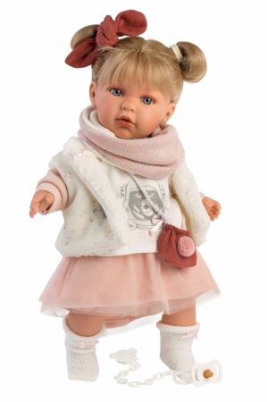 LLORENS - 42402 JULIA - realistická panenka miminko se zvukem a měkkým látkovým tělem 42 cm