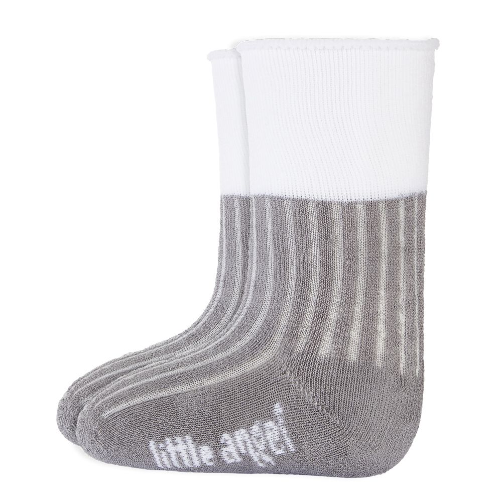 Little Angel Ponožky froté Outlast® - tm.šedá/bílá Velikost: 15-19 | 10-13 cm
