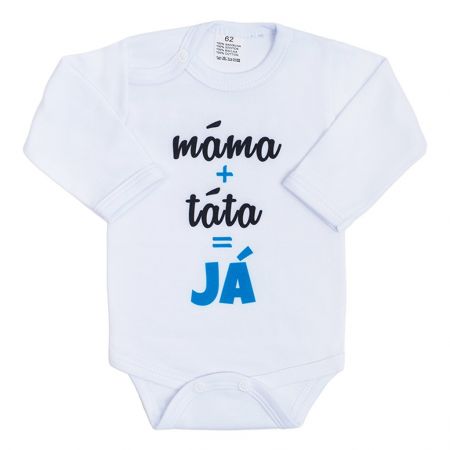 Body s potiskem New Baby máma plus táta rovná se JÁ 62 (3-6m)