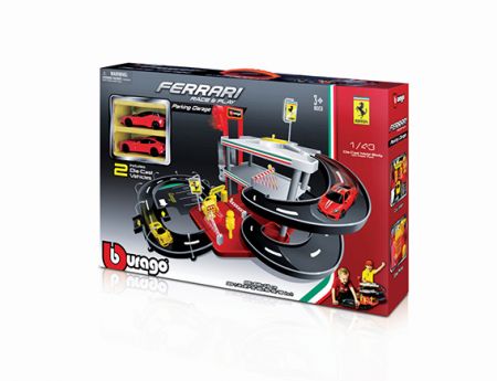 BBURAGO - 1:43 FERRARI PARKING GARAZ + 2 AUTA