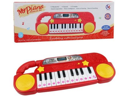 MADE - Piáno, 22 kláves, 33 cm, na baterie, červené