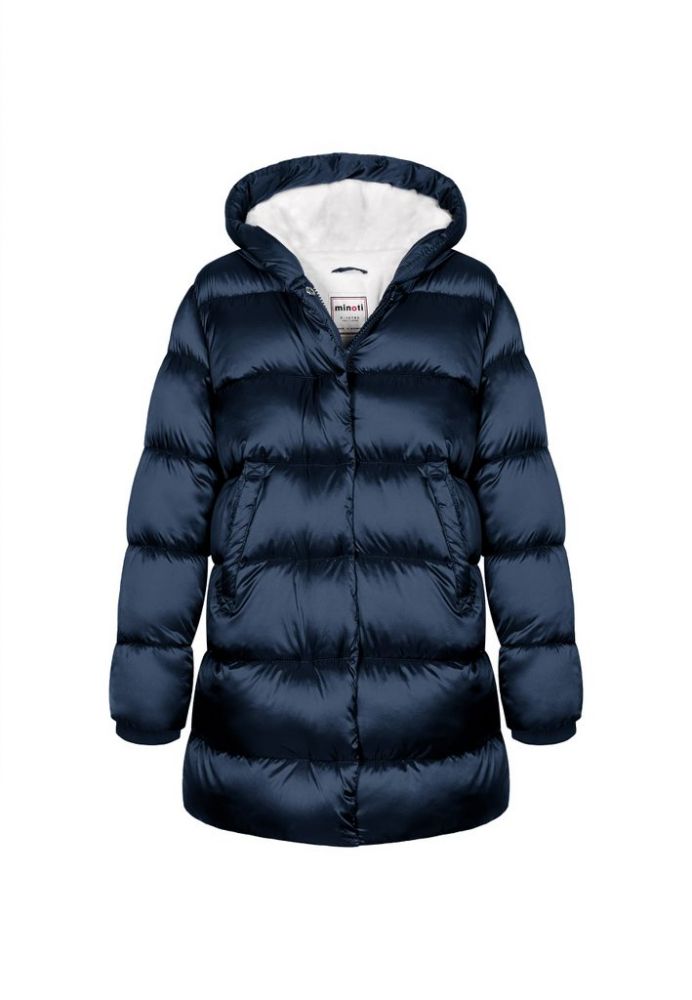Kabát dívčí nylonový Puffa podšitý microfleecem, Minoti, 12COAT 1, modrá - 104/110