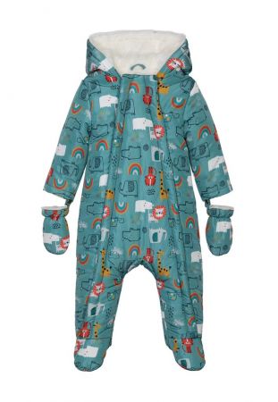Kombinéza kojenecká zimní podšitá chlupem, Minoti, Look 8, modrá - 62/68