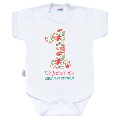 Body s potiskem New Baby Už jeden rok dělám svět krásnější 80 (9-12m)