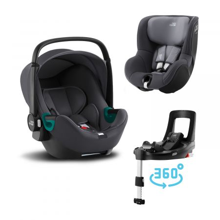 BRITAX Autosedačka set Baby-Safe 3 i-Size+Flex Base iSense+Autosedačka Dualfix 3 i-Size, Midnight Grey