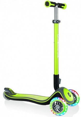 GLOBBER - Koloběžka Elite Deluxe Lights Lime Green