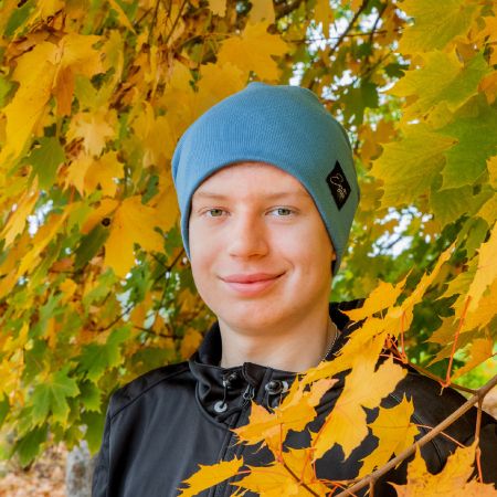 ESITO Žebrovaná čepice spadená Color - modrá / 50