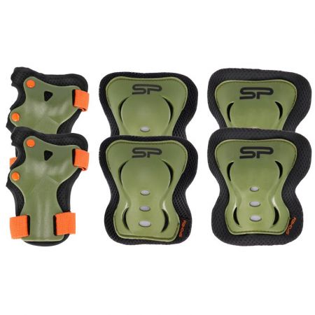 SPOKEY - SHIELD 3-dílná sada dětských chráničů, khaki, vel. M