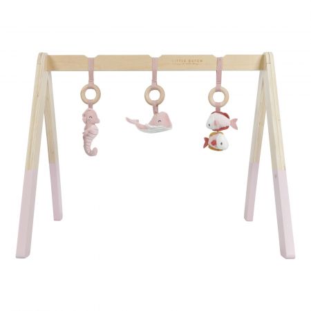 Little Dutch Dřevěná hrazdička+3 zvířátka Ocean pink