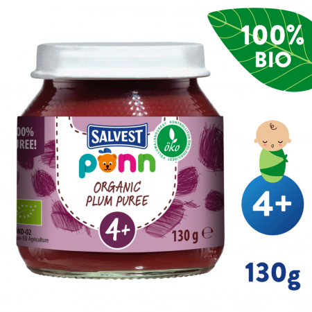 Salvest Sklenička Ponn BIO Švestka 100% (130 g) 4m+