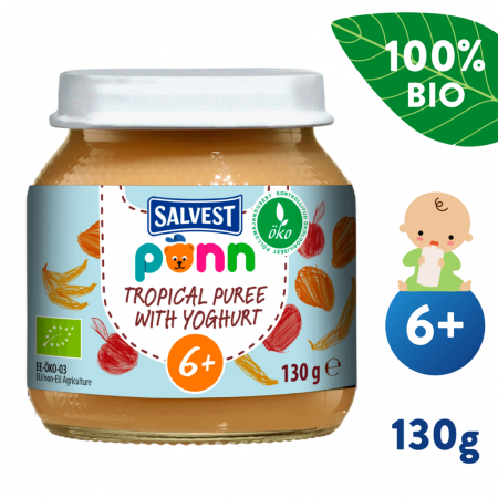Salvest Sklenička Ponn BIO Ovocné pyré s jogurtem (130 g) 6m+