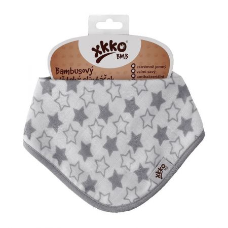 Bambusový dětský slintáček/šátek XKKO BMB - Little Star Silver