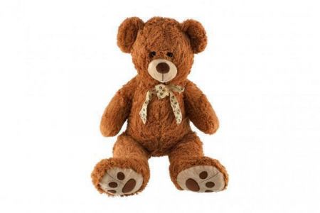 Teddies Medvěd s mašlí plyš 72 cm  Hnědý