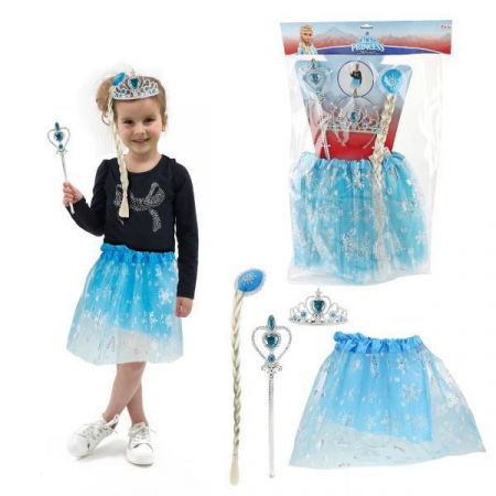Teddies Kostým/sukně princezna Ledové království s doplňky
