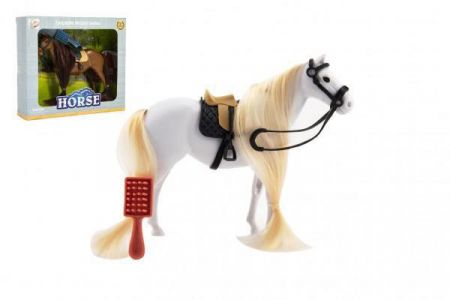 Teddies Kůň česací s hřebenem plast 18 cm 2 barvy