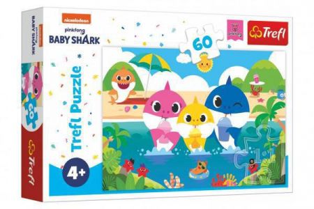 Trefl Puzzle Žraločí rodinka/Baby Shark na dovolené 60 dílků 