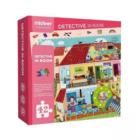 Mideer Detektivní puzzle 42 ks Detektiv v pokoji