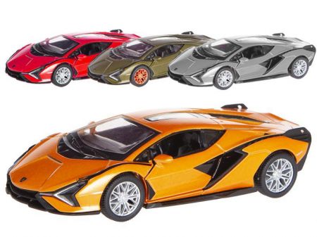 Auto Lamborghini Sian 12,5cm 1:40 kov zpětný chod