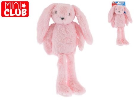 Mini club Zajíček plyšový bílý 37 cm dlouhé nohy 0 m+ Mini Club Růžový