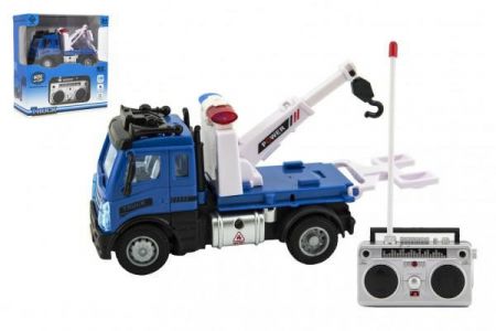 Teddies Auto RC nákladní odtahovka plast 13cm 27MHz na dálk.ovl. na baterie se světlem