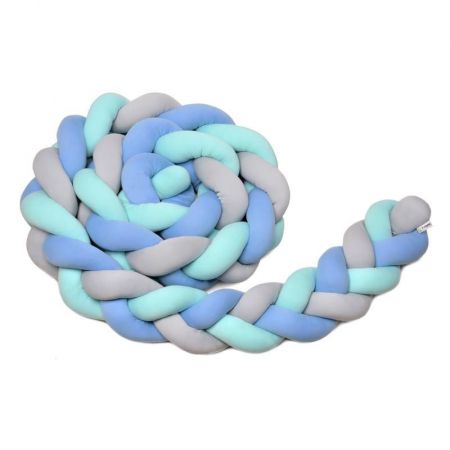 T-tomi Pletený mantinel 220 cm Mint + blue + grey